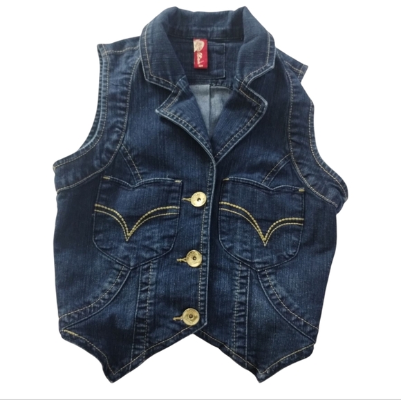 Y2K Apple Bottoms Womens Size M  Baddie Grungecore Academia Denim Hippie Vest - Picture 1 of 9